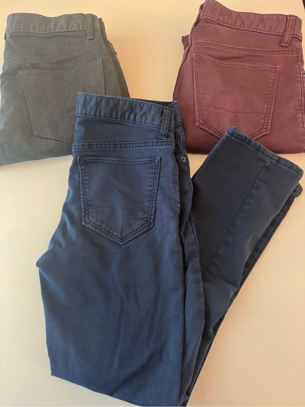 Banana Republic Men's Travel Jeans Slim Fit 30x30 - Navy, Maroon, Olive